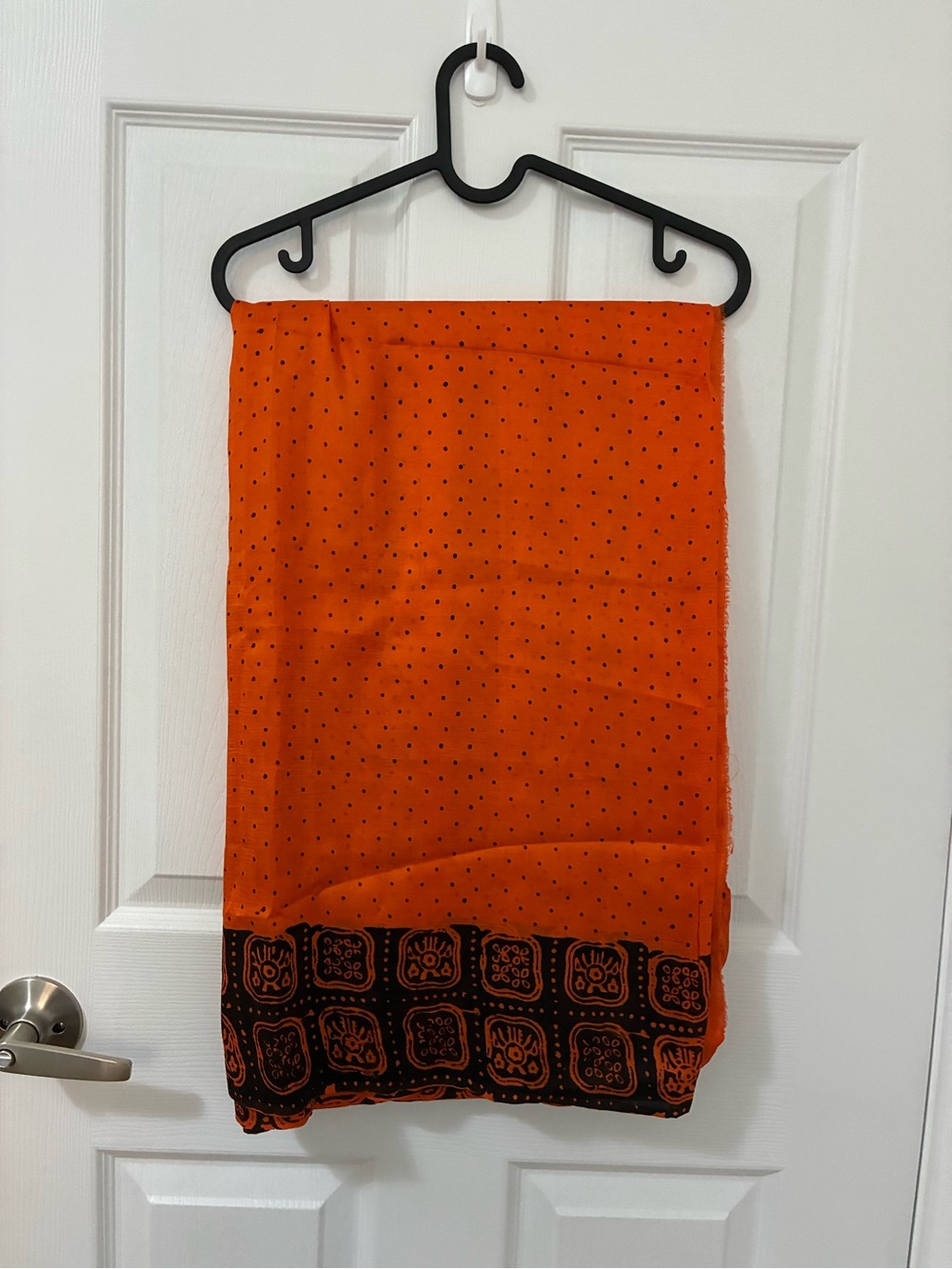 Bright Orange Polka Dot Saree